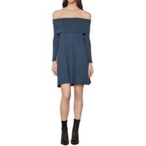BCBG Maxazria off the shoulder long sleeve dress